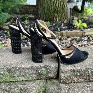 MICHAEL Michael Kors Black Yoonie Platform Block Heels Women's Size 7.5M‎ JEWEL